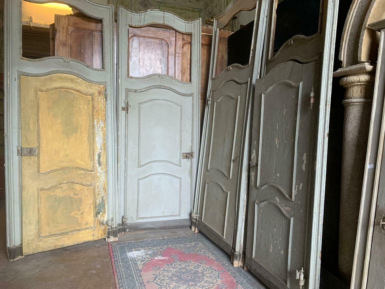 photo furniture Set Of 8 Lacquered Interior Doors With Frame And Overdoor, '700 Italy