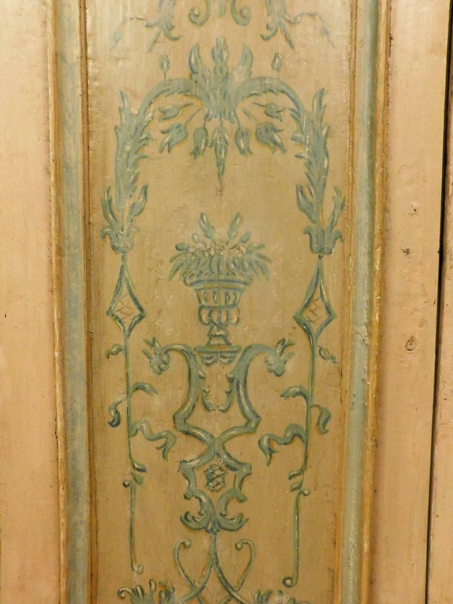 N.2 Lacquered And Painted Double Leaf Doors, Yellow, 18th Century Rome, 'Italy' photo buy