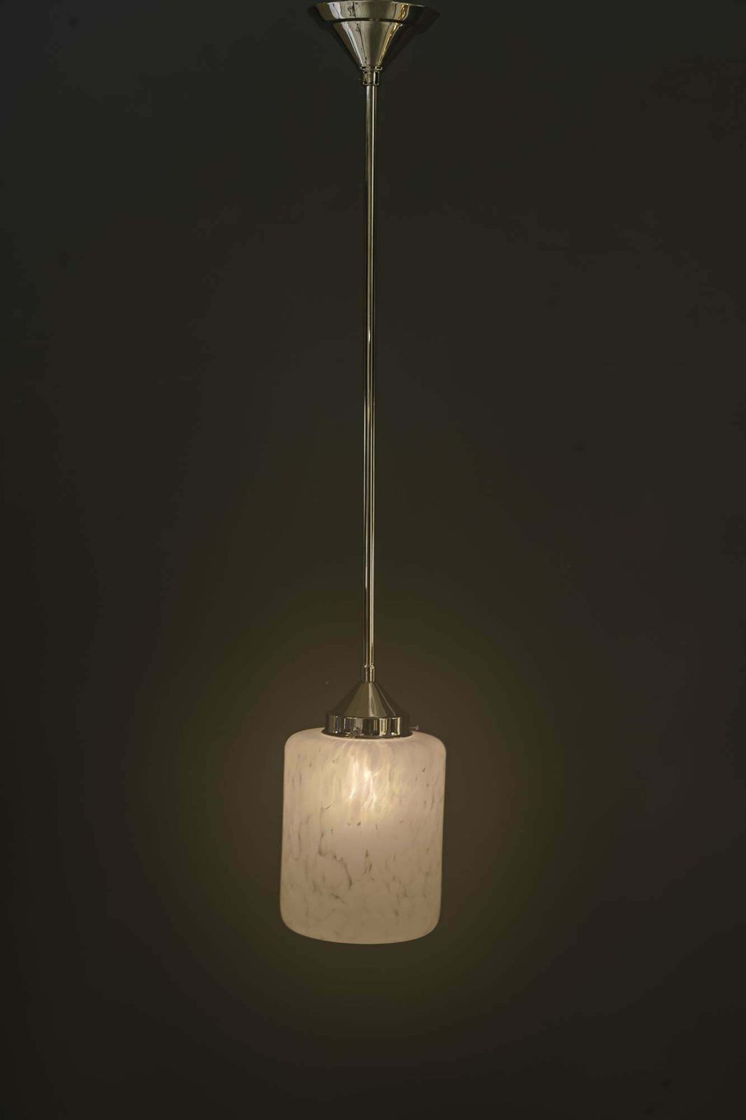 photo furniture Nickel Plated Art Deco Pendant With Glass Shade Vienna Around 1920s