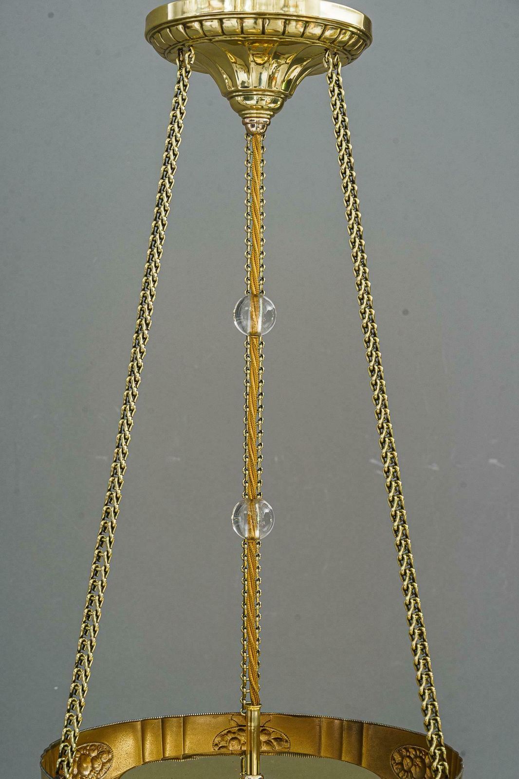 Art Deco Pendant With Original Antique Cut Glass Shade Vienna Around 1920s photo 1506.0