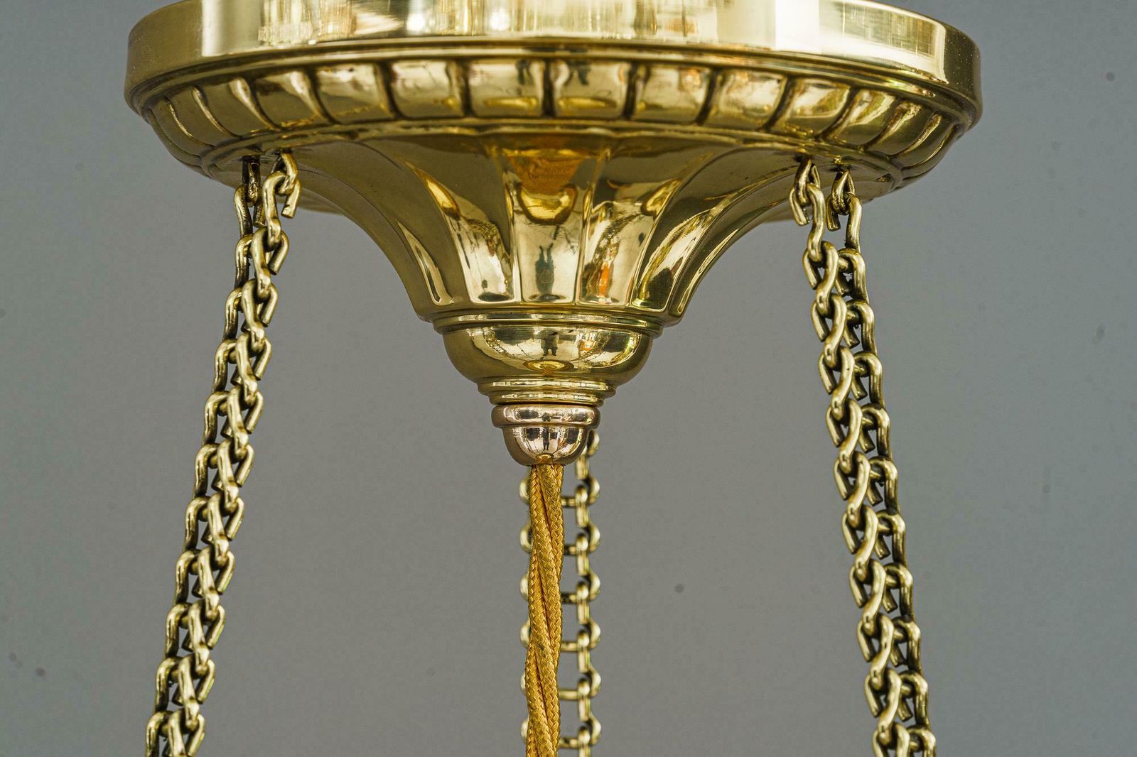 photo furniture Art Deco Pendant With Original Antique Cut Glass Shade Vienna Around 1920s