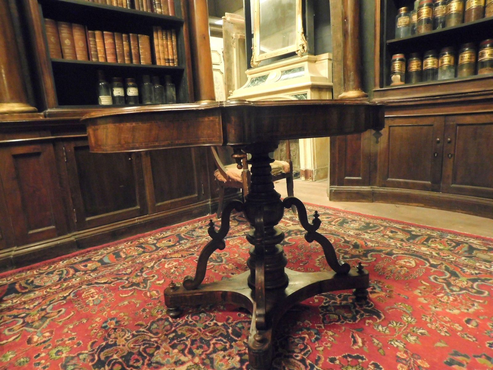 Inlaid And Carved Walnut Coffee Table, 1840 Italy photo 1949.0
