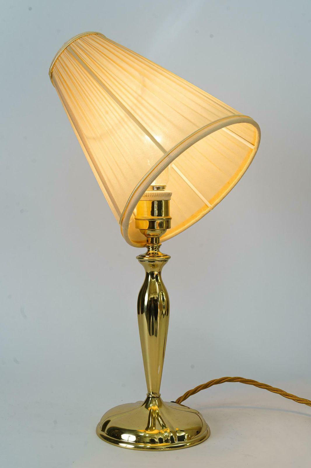 Lighting Art Deco Table Lamp With Fabic Shade Vienna Around 1920s photo