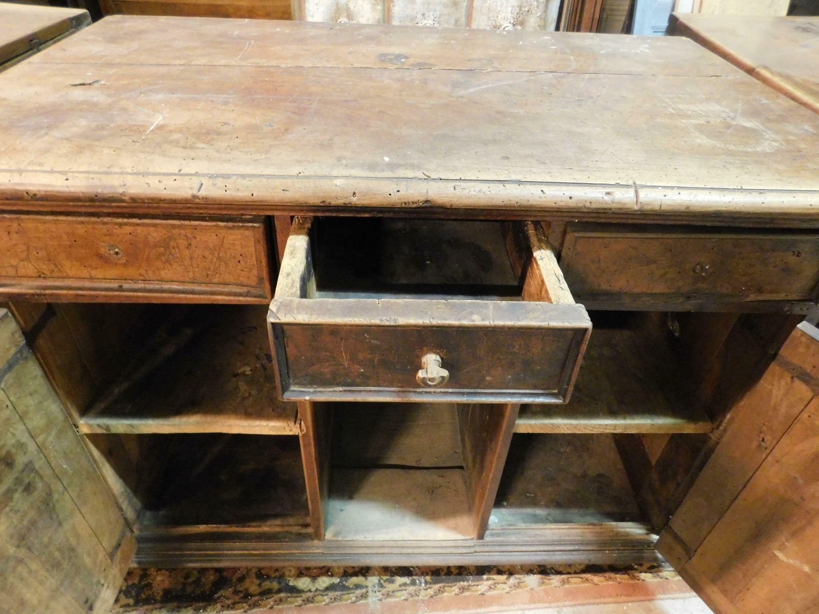 N.3 Counters, Desks, Tables With Drawers, In Carved Walnut, 18th Century Italy photo 1329.0