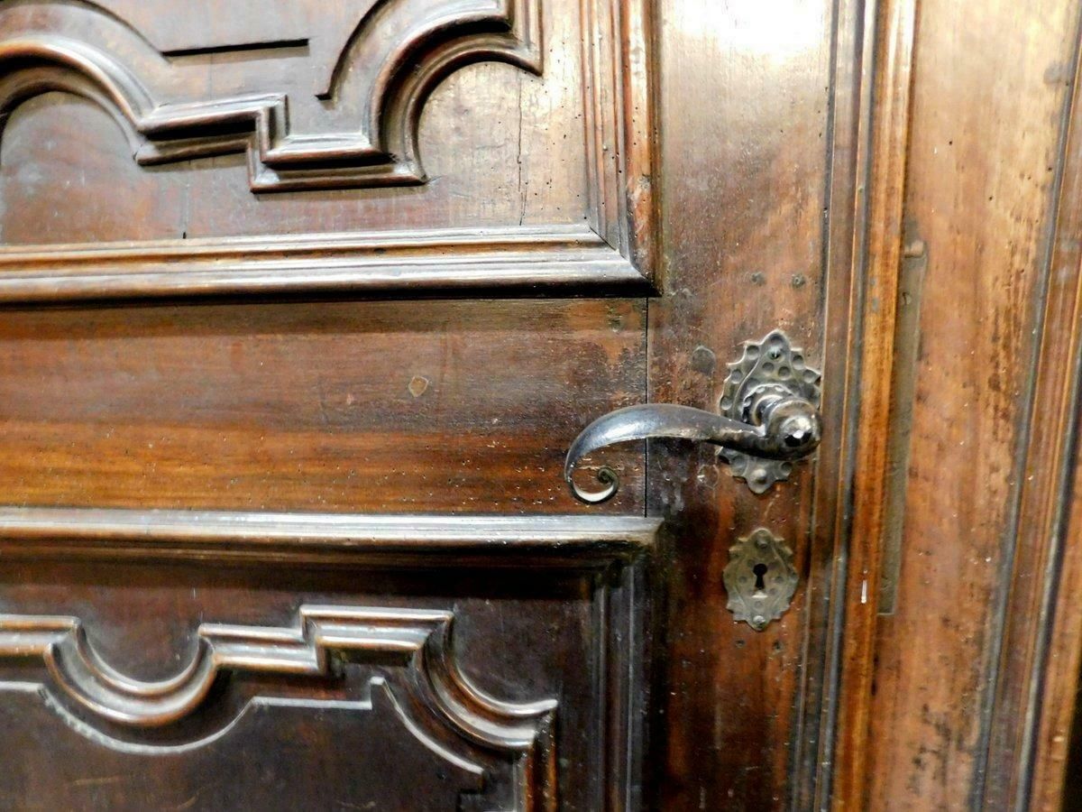 Pair Of Louis XIV Walnut Interior Doors With Frame, 18th Century, Italy photo Home Fixtures