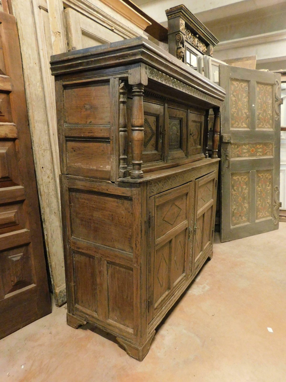 Buffet Sideboard Credenzas In Carved And Bent Larch, Rustic, Italy's Mountains photo buy