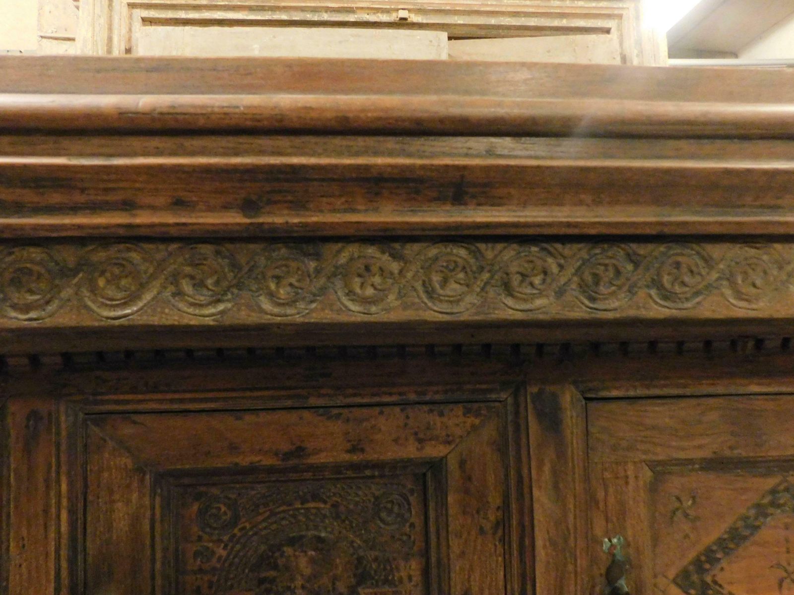 photo furniture Buffet Sideboard Credenzas In Carved And Bent Larch, Rustic, Italy's Mountains