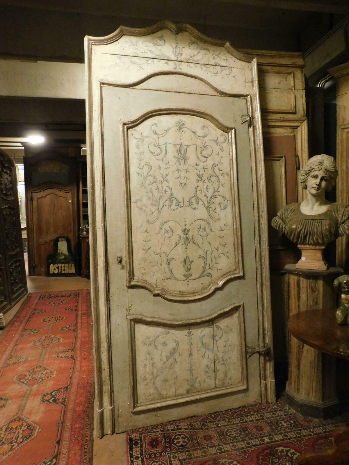 Antuqe Lacquered, Painted, Silvered Door, Complete With Frame, '700 Italy photo Home Fixtures