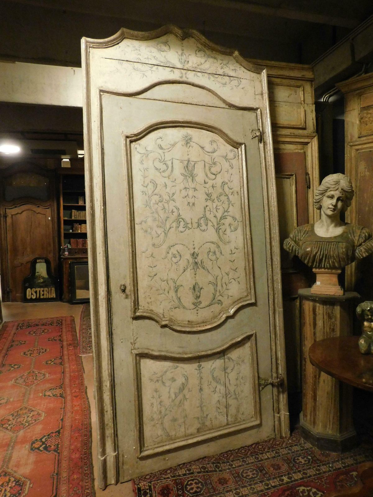 Antuqe Lacquered, Painted, Silvered Door, Complete With Frame, '700 Italy photo 5138.0