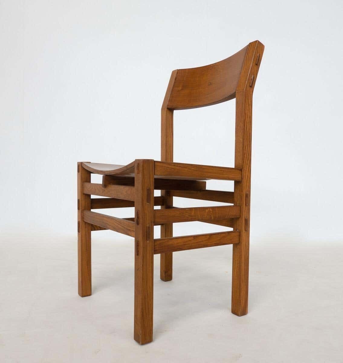 Mid Century Modern Set Of 6 Dining Chairs By Giuseppe Rivadossi, Italy, 1980s photo vinterior