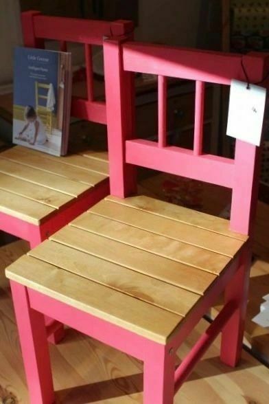 Set Of 2 Pink Children's Chairs photo vinterior
