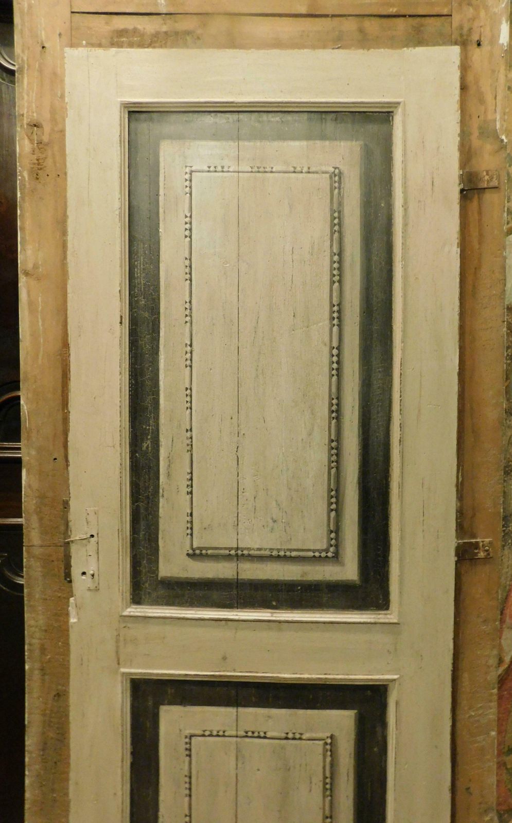 photo furniture Antique Interior Door, Richly Painted With Original Frame, 18th Century, Italy