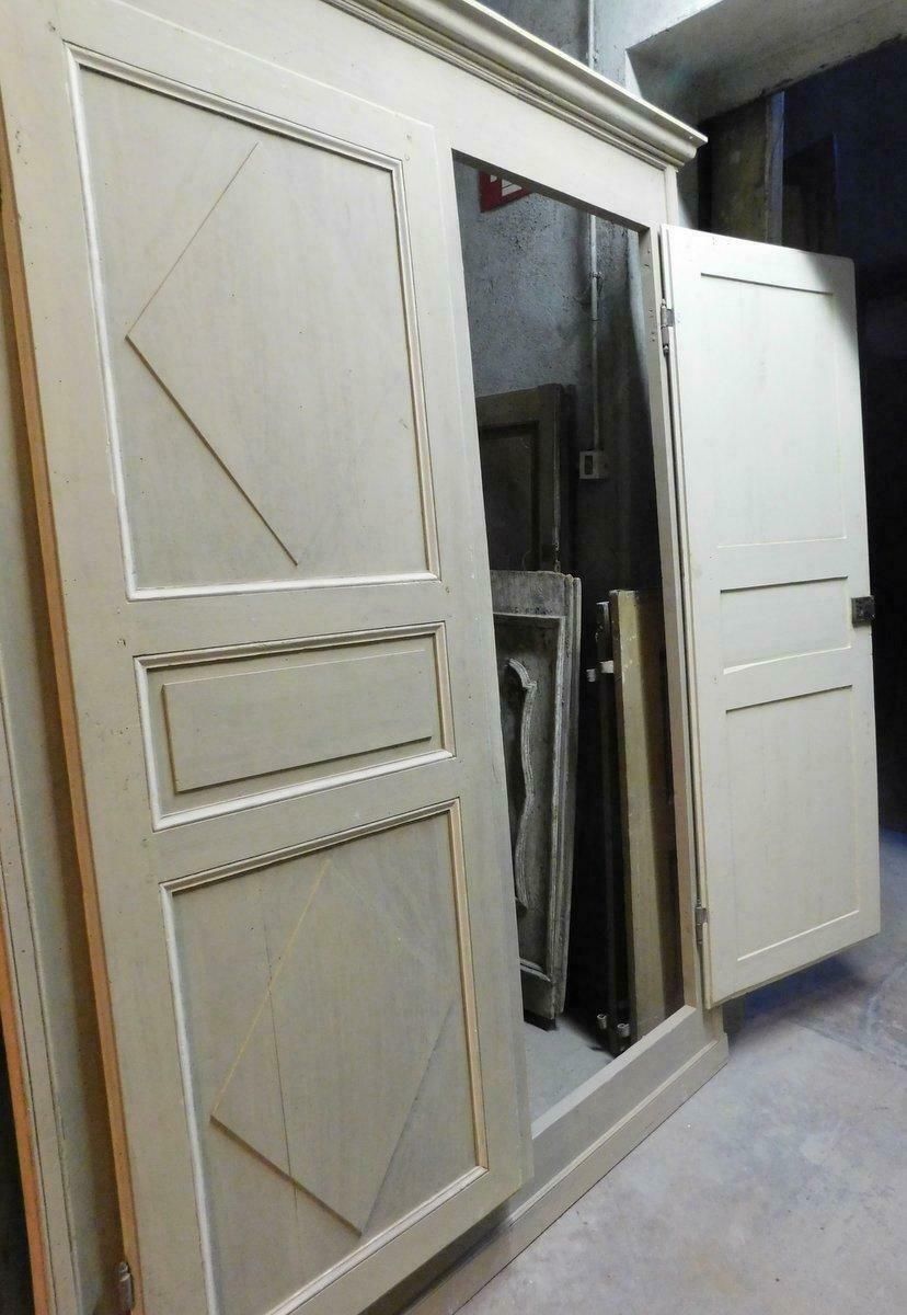 Pair Of Wall Cabinets, Lacquered Placard With Carved Lozenges, 19th Century Ital photo vinterior