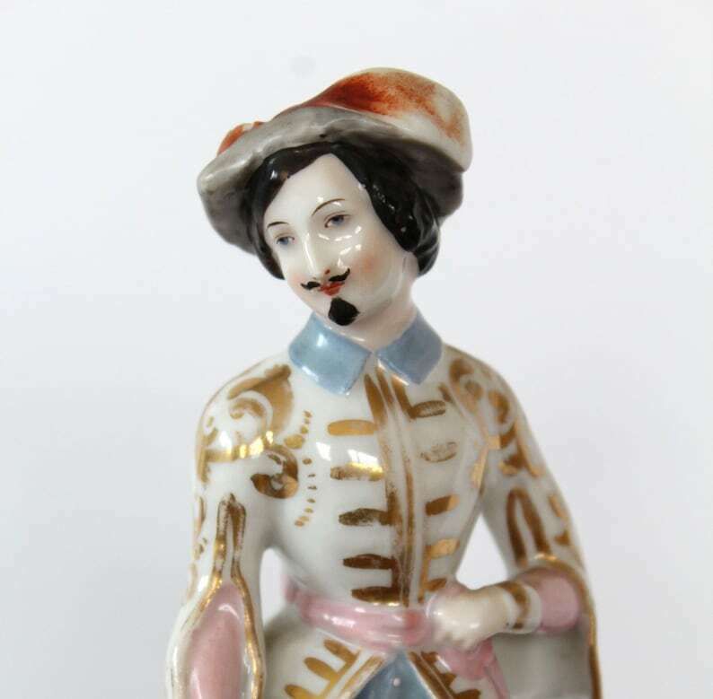 Antique 19th Century Porcelain Figurine, Porcelain Of Paris Or Brussels, Polychrome And Gold Painted, Pen Quill Holder, Style Jacob Petit photo furniture