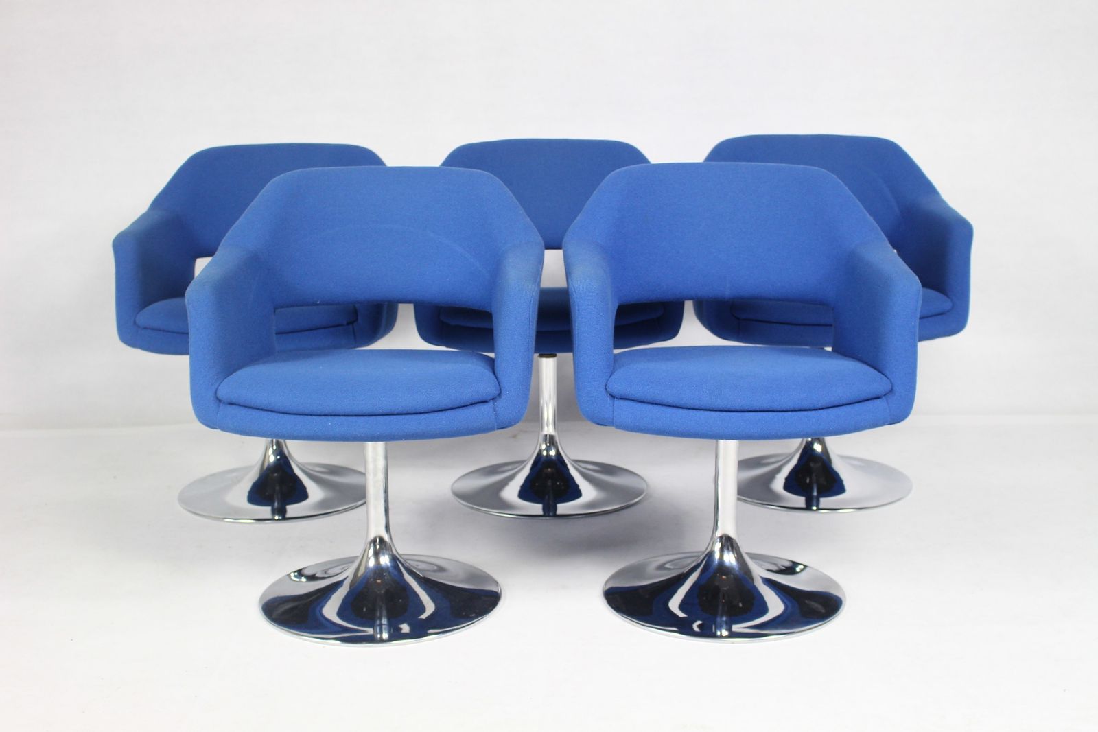 Set Of 5 Retro Scandinavian Swivel Chairs From Johanson Design
