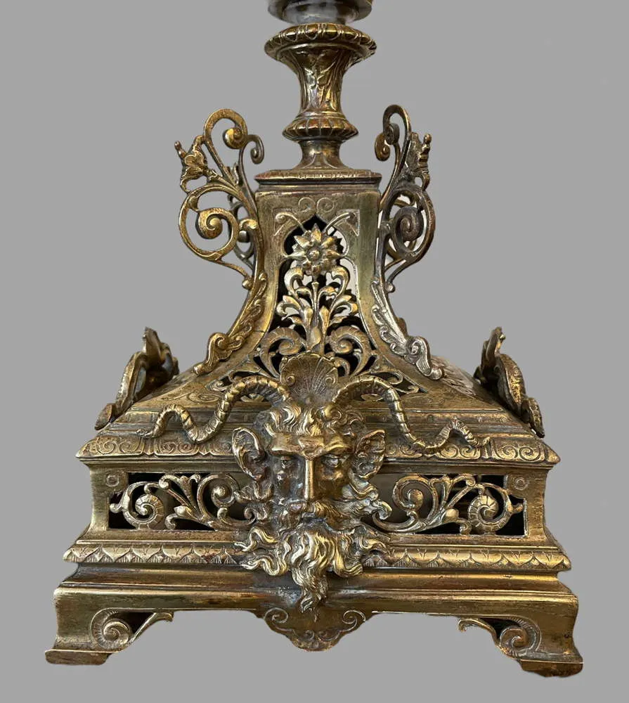 Very Rare And Ornate Brass And Ormolu Oil Lamp photo buy
