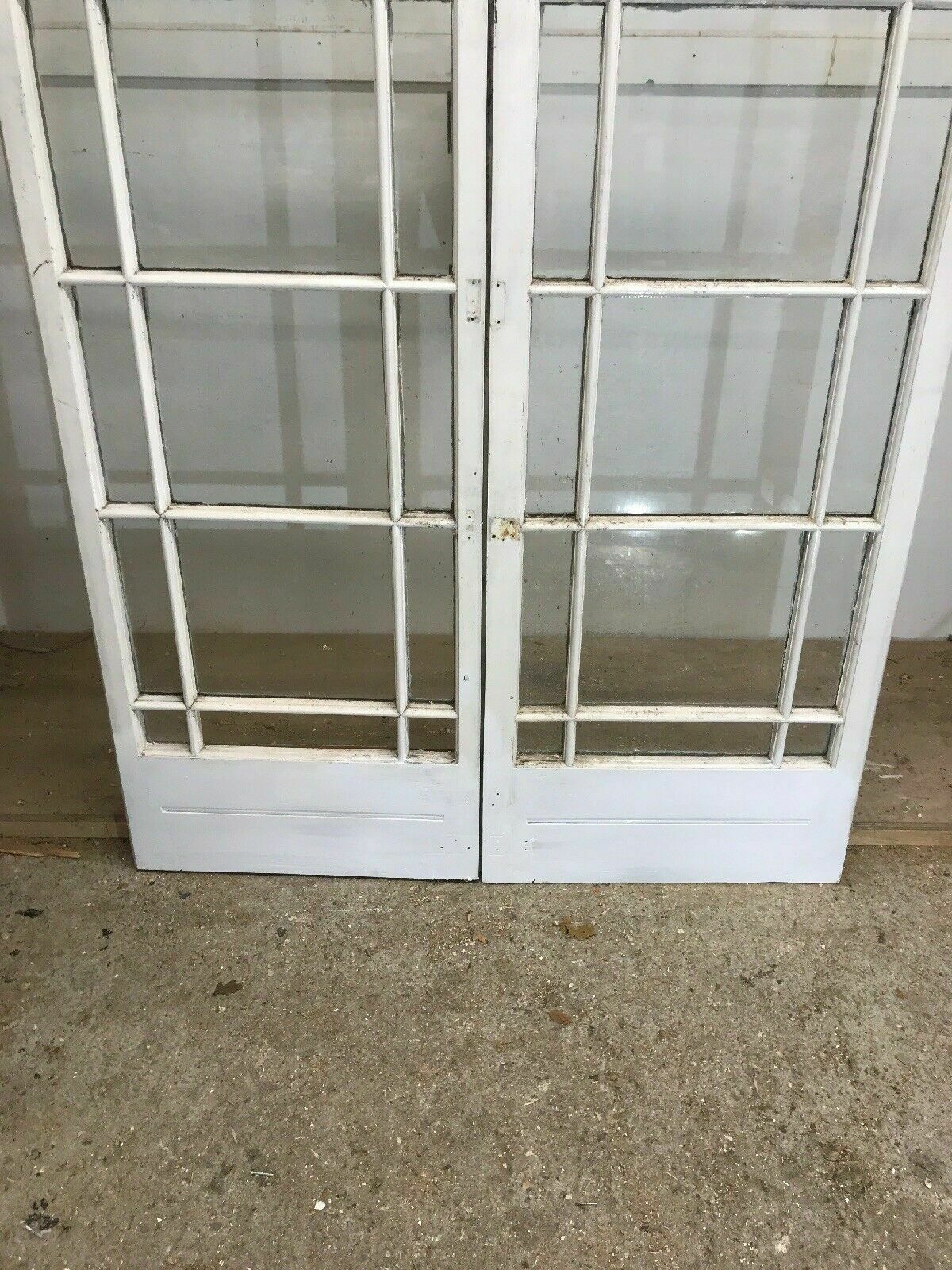 Victorian French Doors Old Antique Period Reclaimed Pine Wooden Clear Glass photo 2183.0