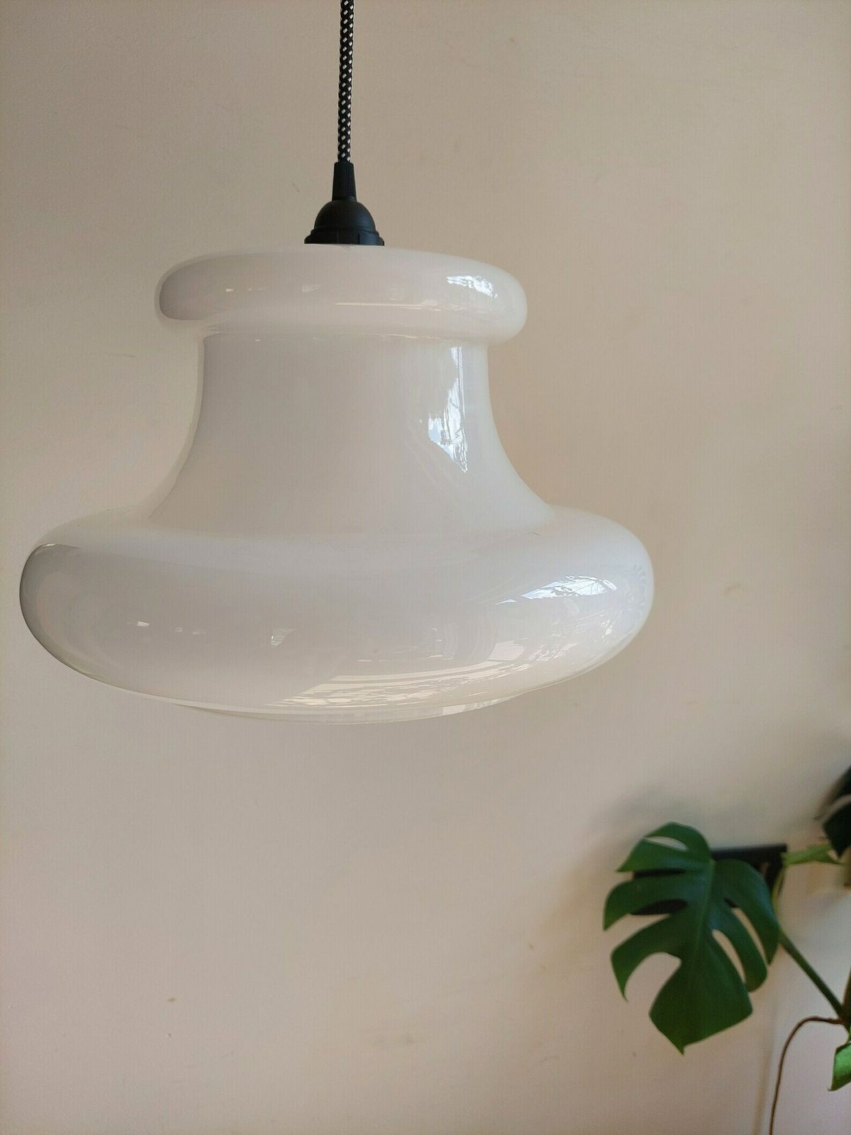 Retro Pendant Light / Retro Ceiling Light / Ufo Pendant Light / Space Age /White And Black/ Mcm Pendant Light /Mcm Interior / Mcm Home / 70s photo for sale