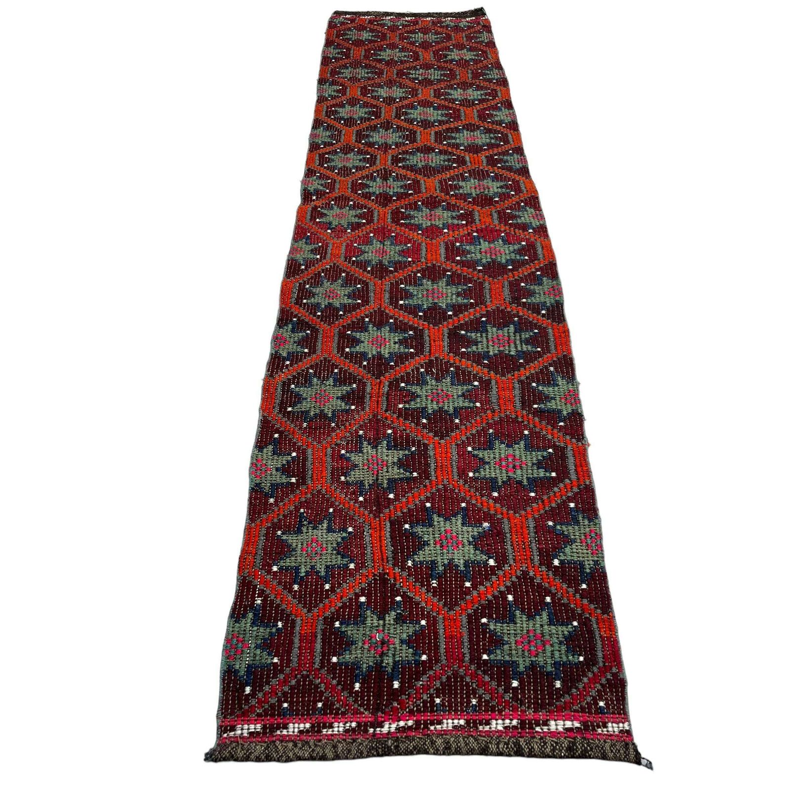Traditional Turkish Kilim Runner ,Vintage Anatolian Turkish Kelim 278 X 63 Cm photo for sale
