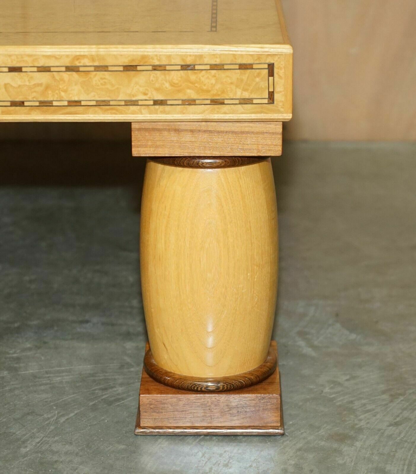 photo for sale Stunning Original Andrew Varah Burr Walnut Satinwood & Oak Large Coffee Table