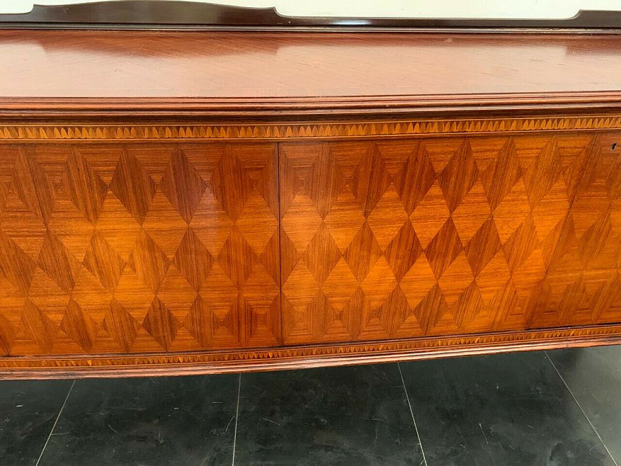 Inlaid Sideboard Attributed To Paolo Buffa For La Permanente Mobili Cantù, 1950s photo for sale