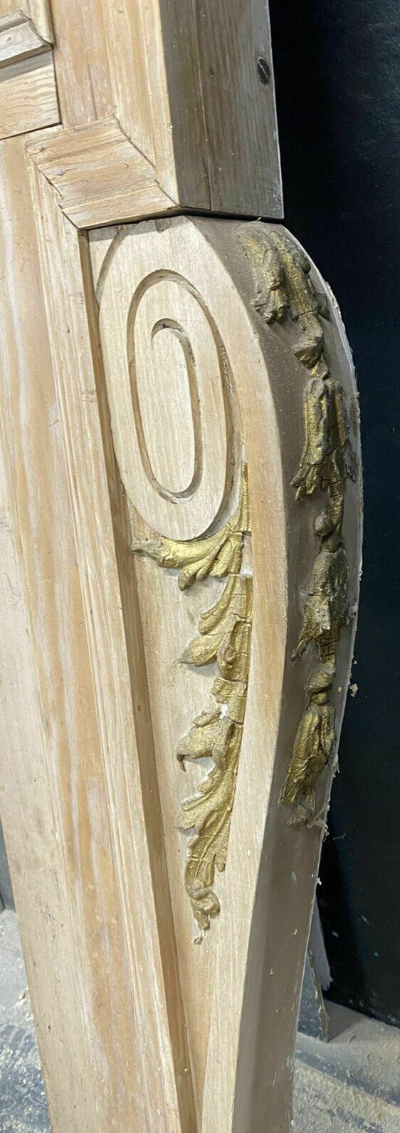 Rare Carved Pine Gilt Antique Old Fire Surround Overmantel Fireplace Reclaimed photo vintage
