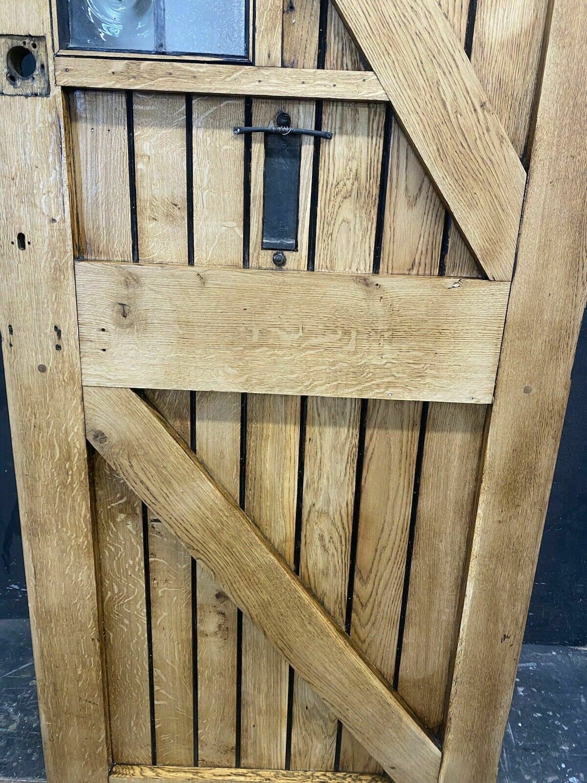photo furniture Solid Oak Cottage Front Door Old Period Antique Leaded Reclaimed Hardwood
