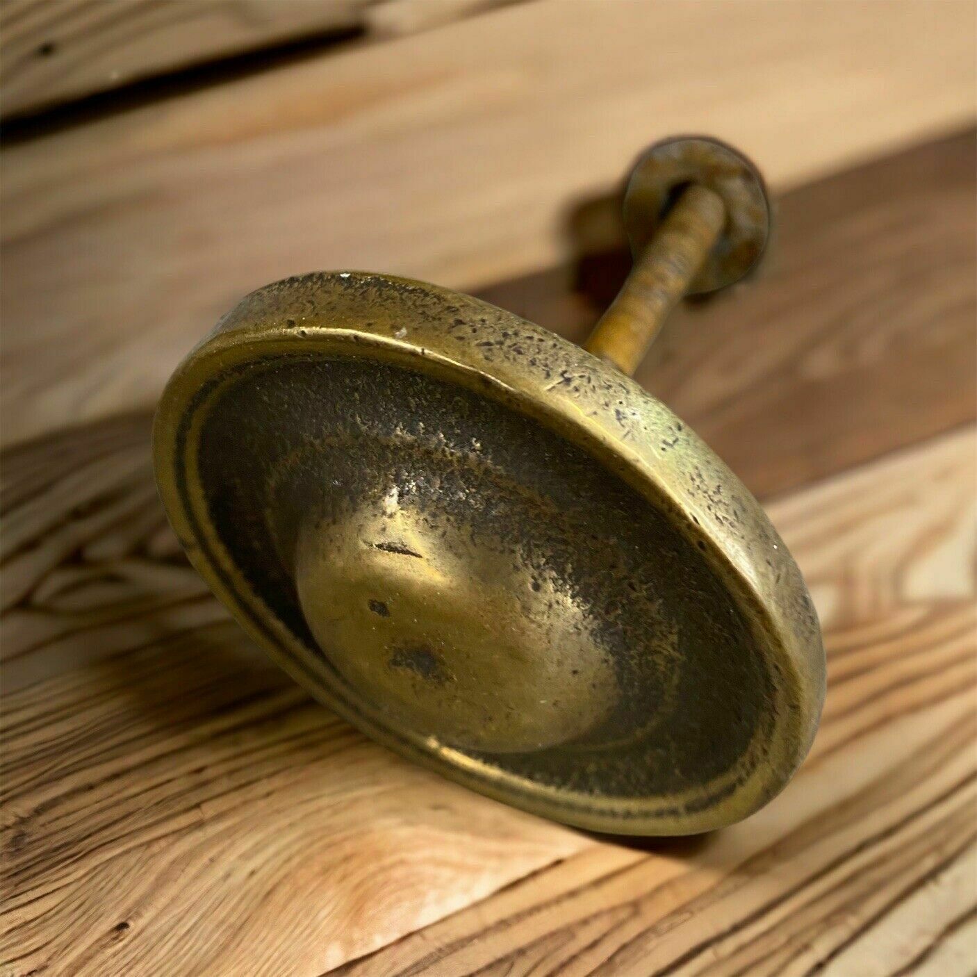Huge Xl Antique Brass Door Knocker Metal Period Reclaimed Architectural Stunner photo vinterior