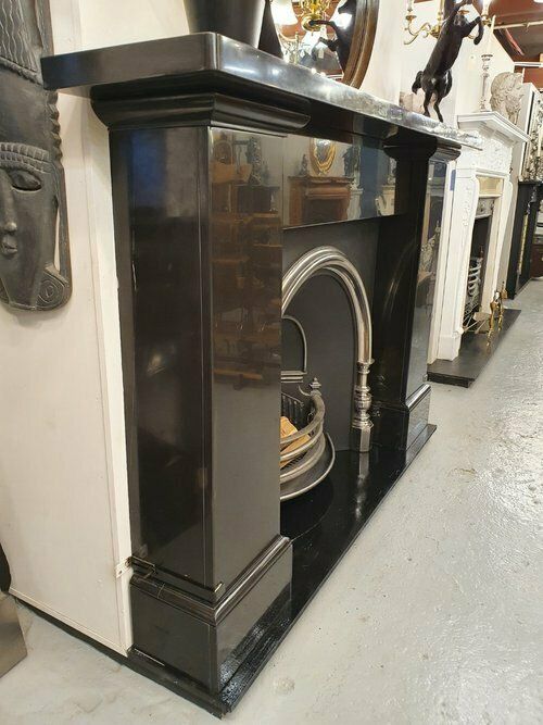 Reclaimed Scottish Victorian Belgian Black Fireplace Mantel 0305 photo furniture