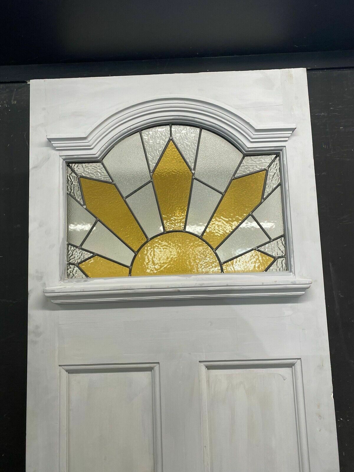 Art Deco Front Door Period Stained Glass Old Reclaimed Antique Lead Wood 20s 30s photo furniture