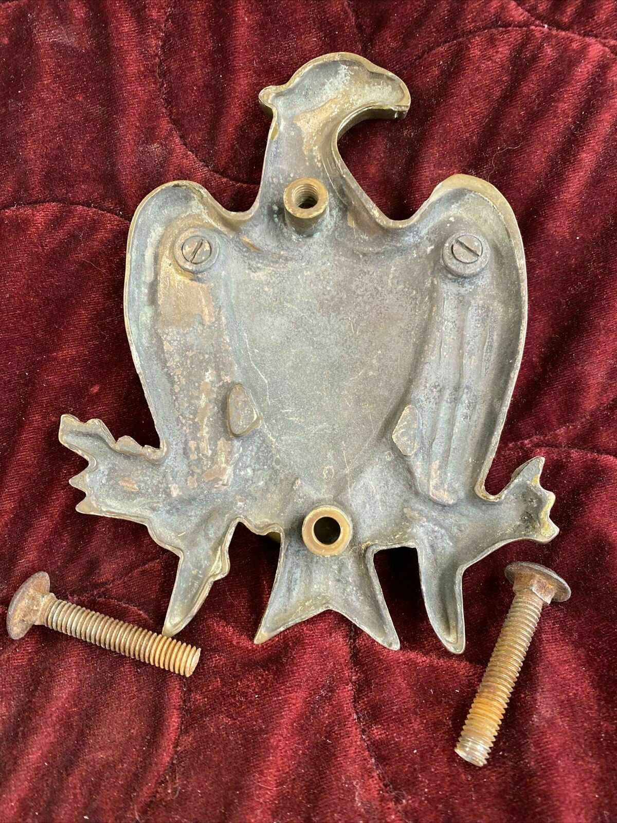 Large Solid Brass Door Knocker Period Front Door Reclaimed Salvaged Metal Rare photo 194.7
