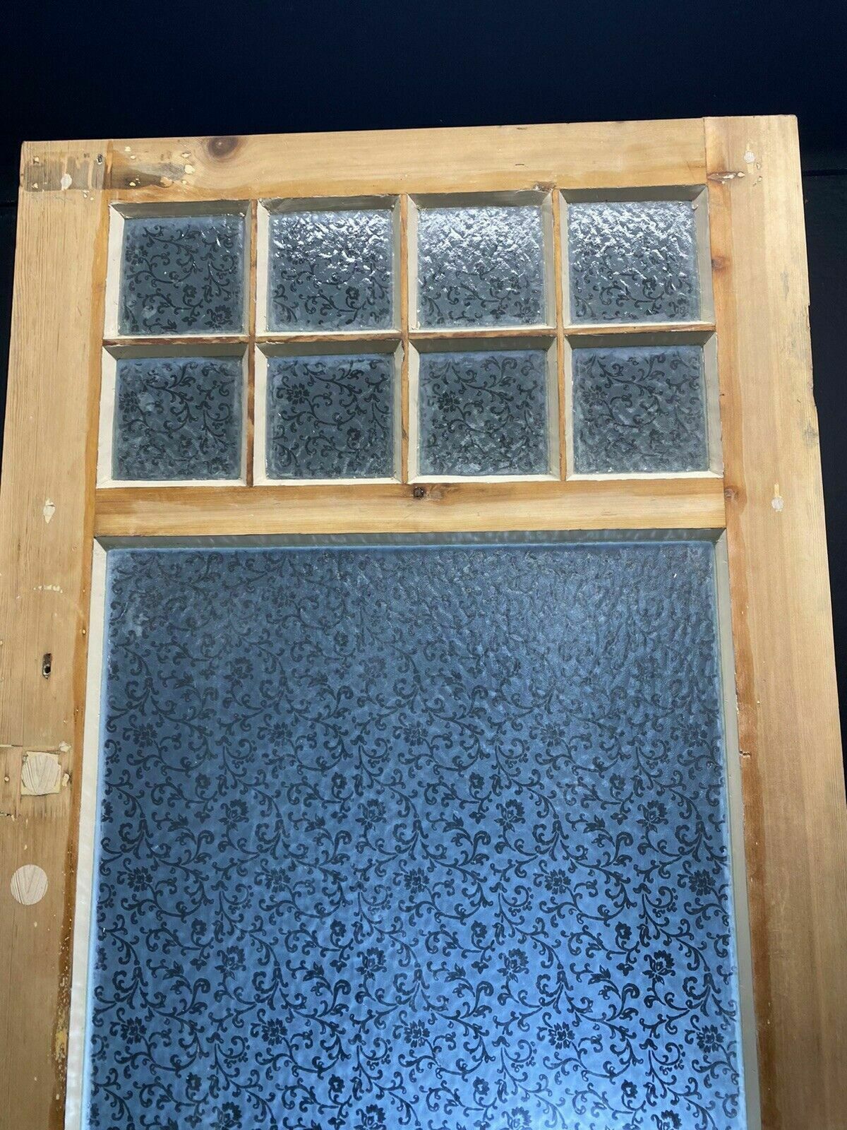 Victorian Etched Glass Front Door Antique Period Salvage Reclaimed Old Refurb photo vintage