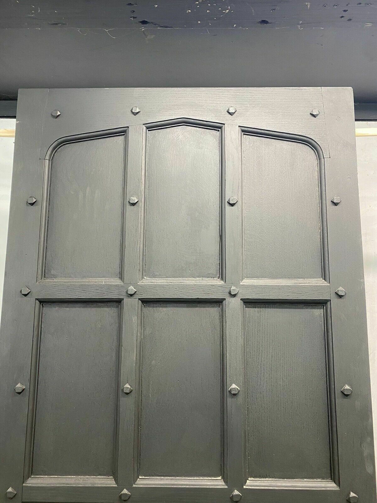 Restored Large Solid Oak Front Door Tudor Gothic Period Antique Reclaimed Wooden photo furniture