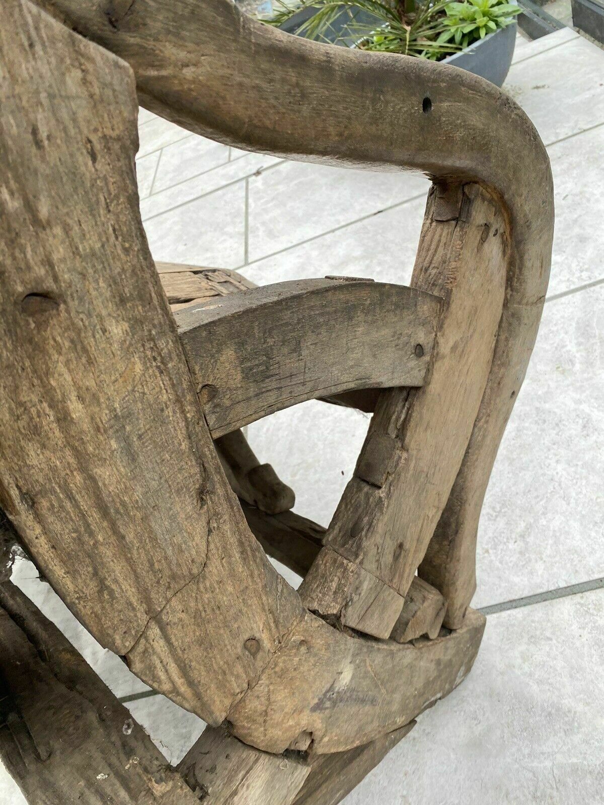 photo vinterior Antique Bench Cartwheel Plough Garden Patio Reclaimed Period Architectural Rare