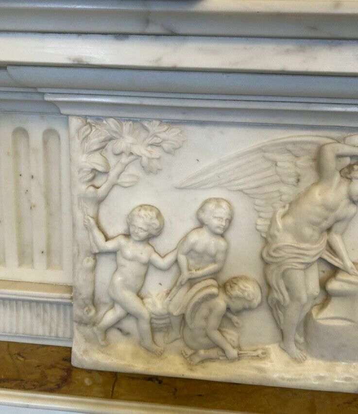 Georgian Revival Marble Antique Fire Surround Fireplace Reclaimed Hearth Royal photo vintage