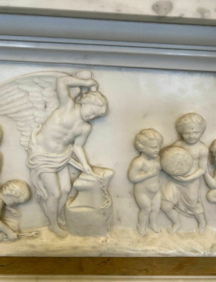 photo furniture Georgian Revival Marble Antique Fire Surround Fireplace Reclaimed Hearth Royal