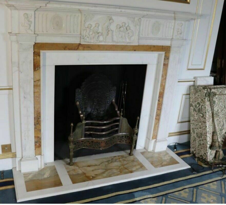 Home Fixtures Georgian Revival Marble Antique Fire Surround Fireplace Reclaimed Hearth Royal photo