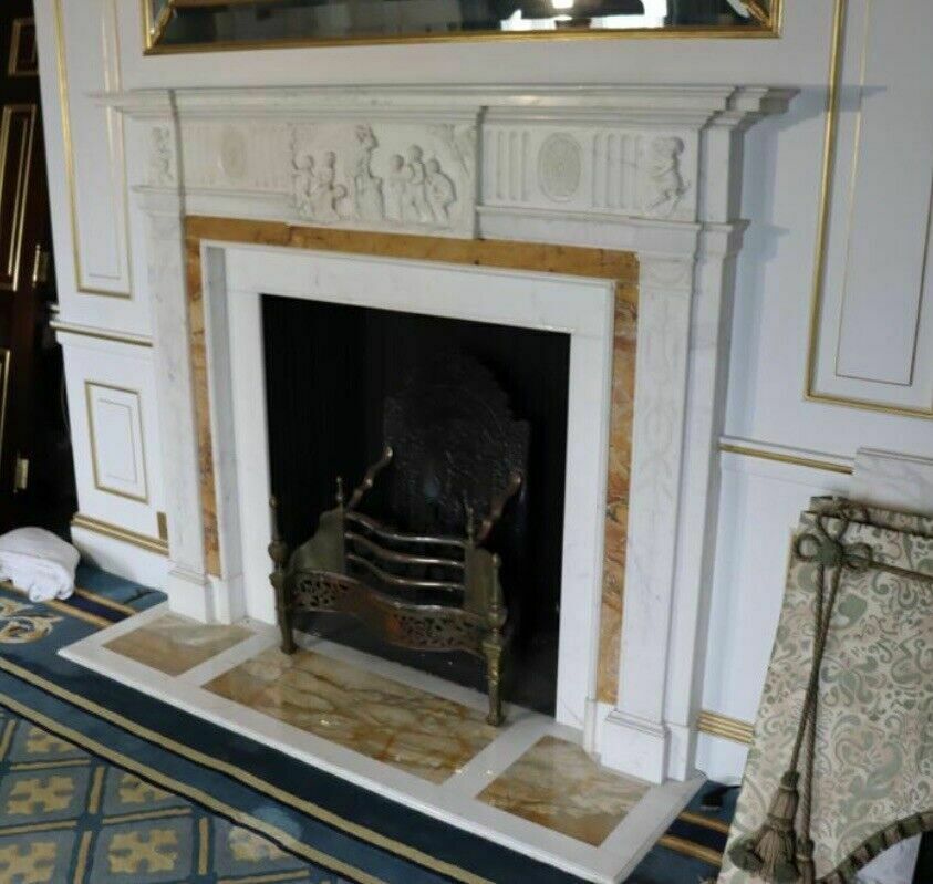 49560.0 Georgian Revival Marble Antique Fire Surround Fireplace Reclaimed Hearth Royal photo