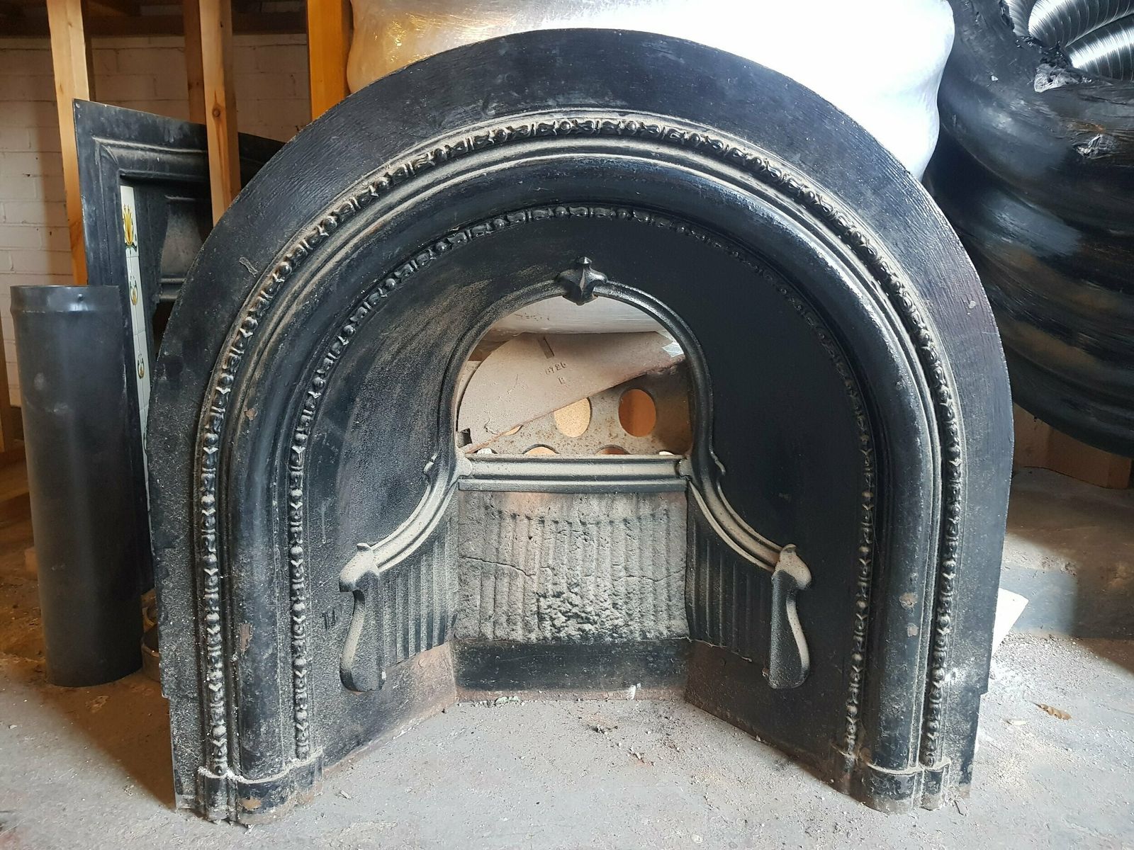Royal Rouge Spandrel Scottish Fireplace Marble Mantel And Insert photo vinterior