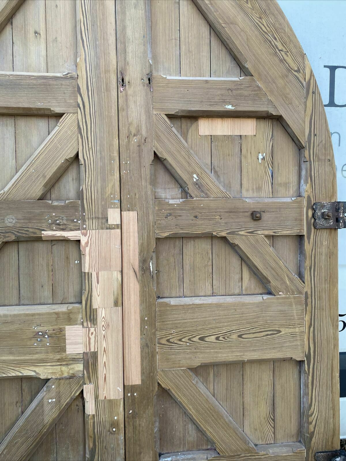 photo furniture Large Tudor Gothic Church Doors Set Antique Period Iron Reclaimed Old Arched