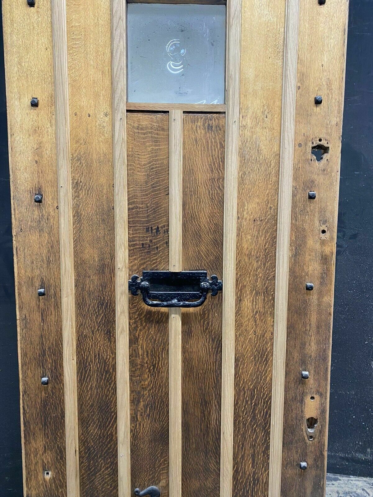 Large Solid Oak Front Door Arts Crafts Old Period Antique Reclaimed Glass Wooden photo 2183.0