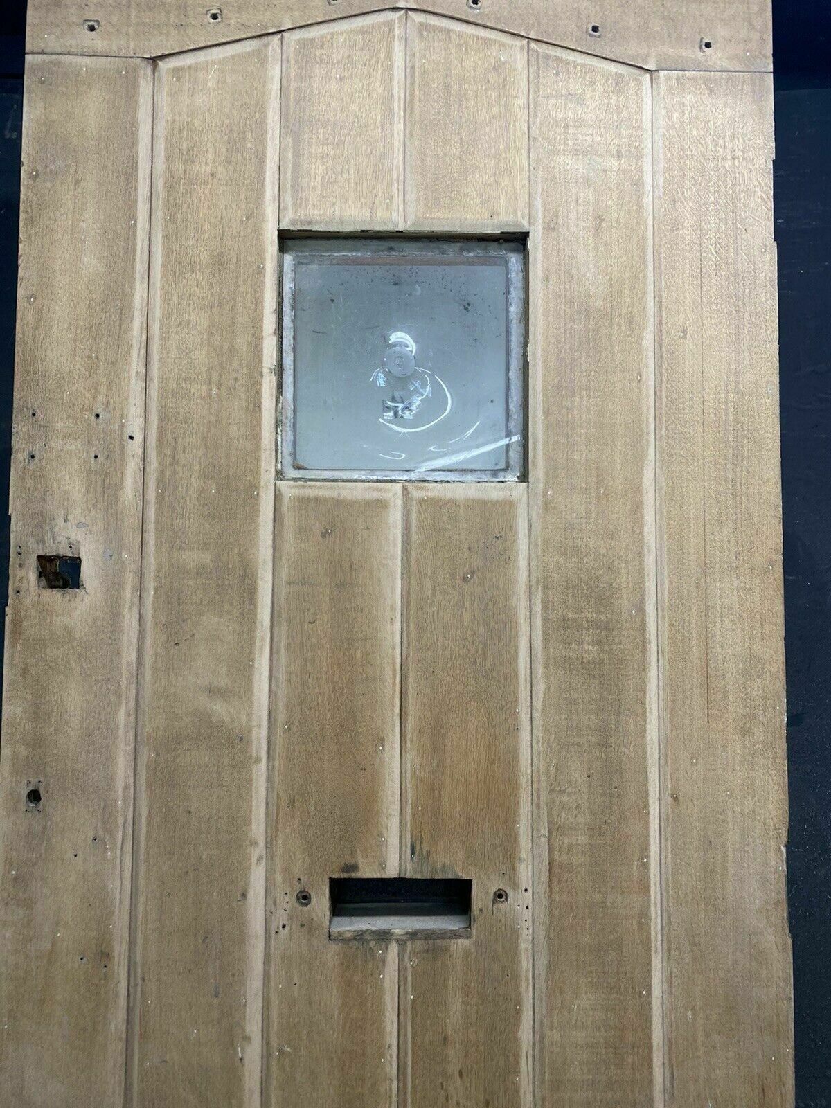 photo vinterior Large Solid Oak Front Door Arts Crafts Old Period Antique Reclaimed Glass Wooden