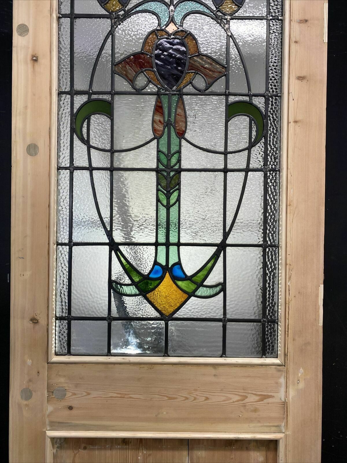 photo furniture Large Victorian Stained Glass Front Door Antique Period Reclaimed Old Lead Wood