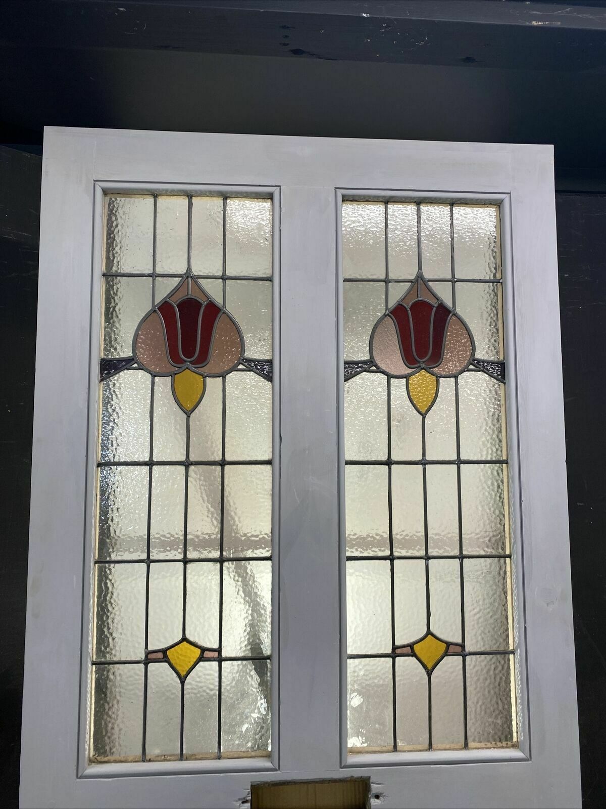 Xl Victorian Stained Glass Front Door Antique Period Reclaimed Old Lead Wood photo furniture