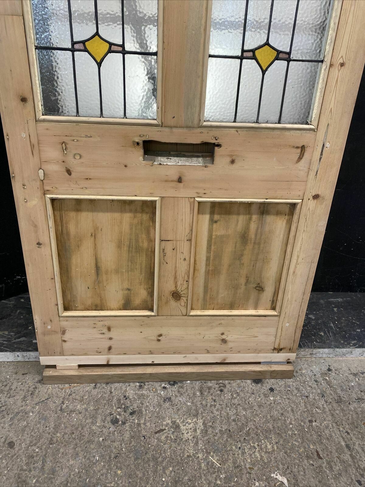 Home Fixtures Xl Victorian Stained Glass Front Door Antique Period Reclaimed Old Lead Wood photo
