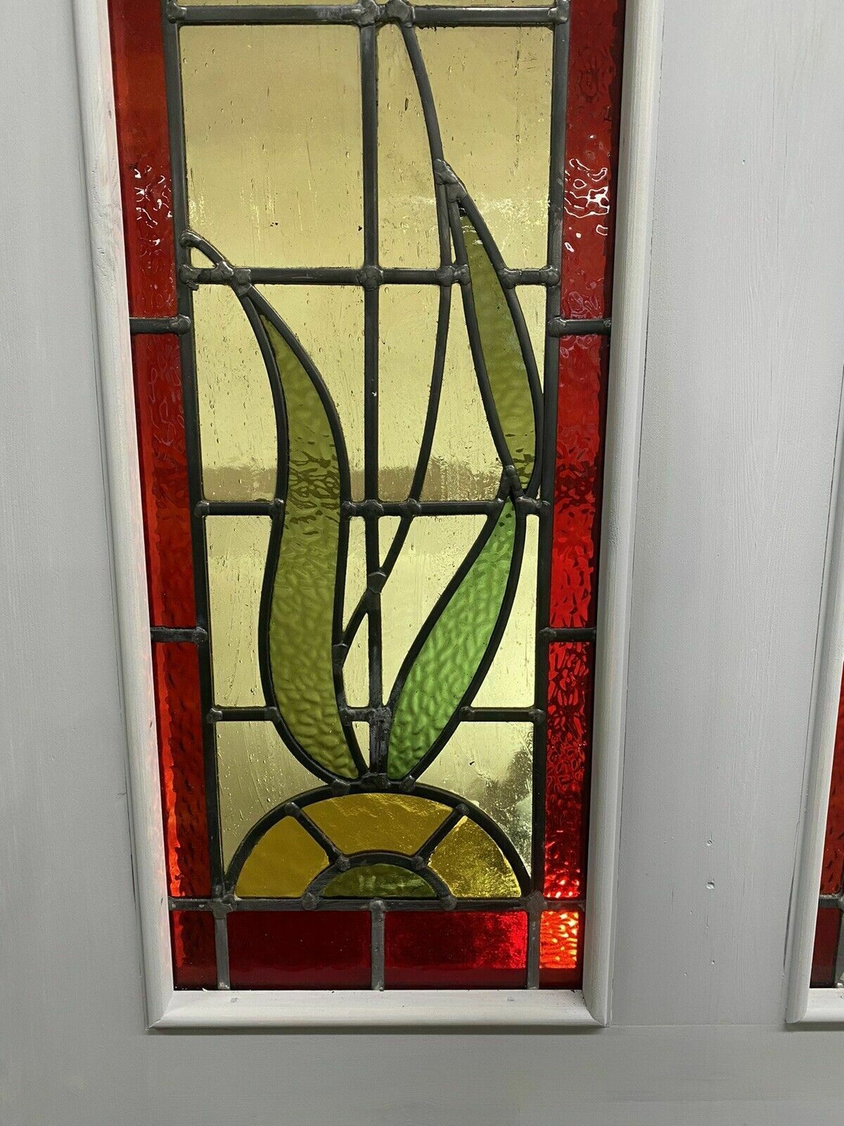 Large Victorian Stained Glass Front Door Old Reclaimed Antique Glass Period Lead photo vintage