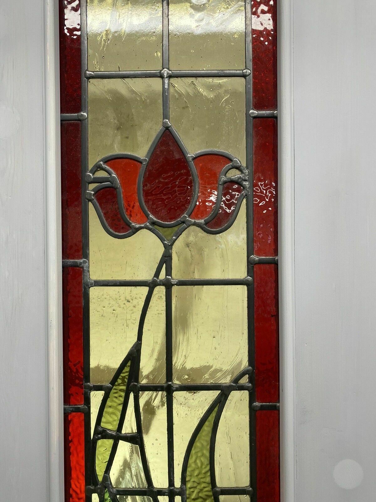 photo for sale Large Victorian Stained Glass Front Door Old Reclaimed Antique Glass Period Lead
