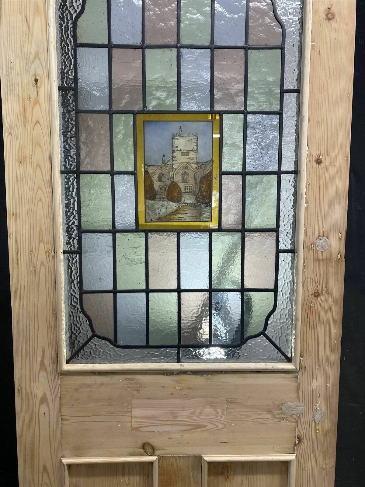 photo furniture Victorian Stained Glass Front Door Antique Period Reclaimed Old Leaded Wood Pine