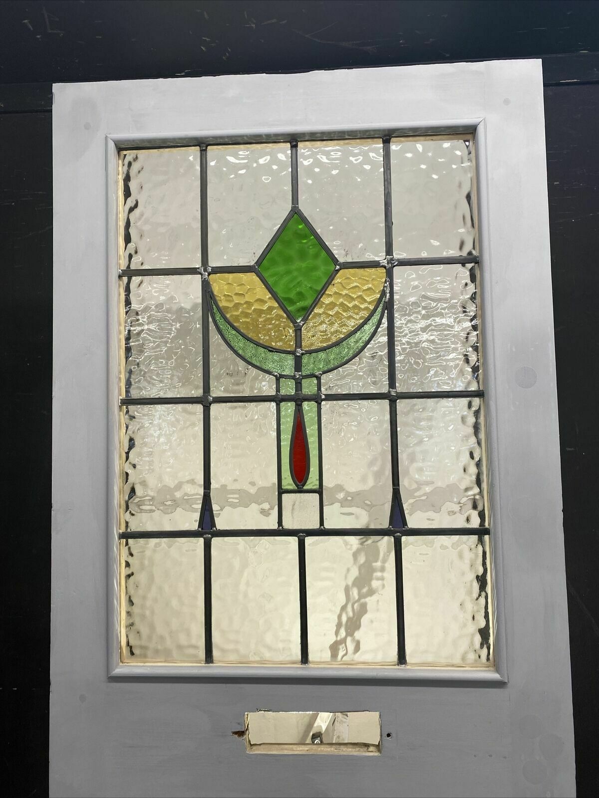 Victorian Stained Glass Front Door Antique Period Reclaimed Old Leaded Wood Pine photo furniture