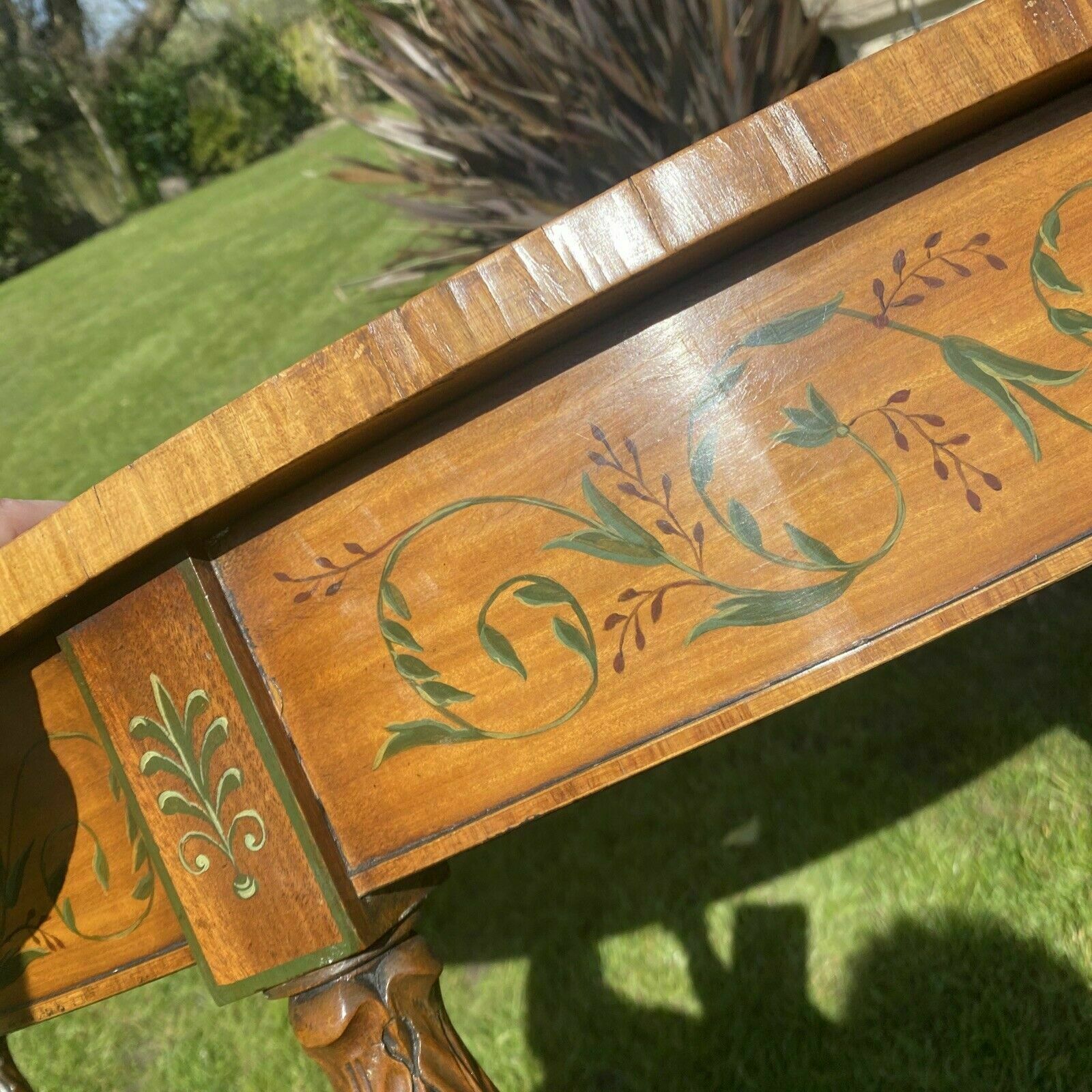 photo for sale Exquisite Brights Of Nettlebed Hand Painted Console Table Antique Period Burr